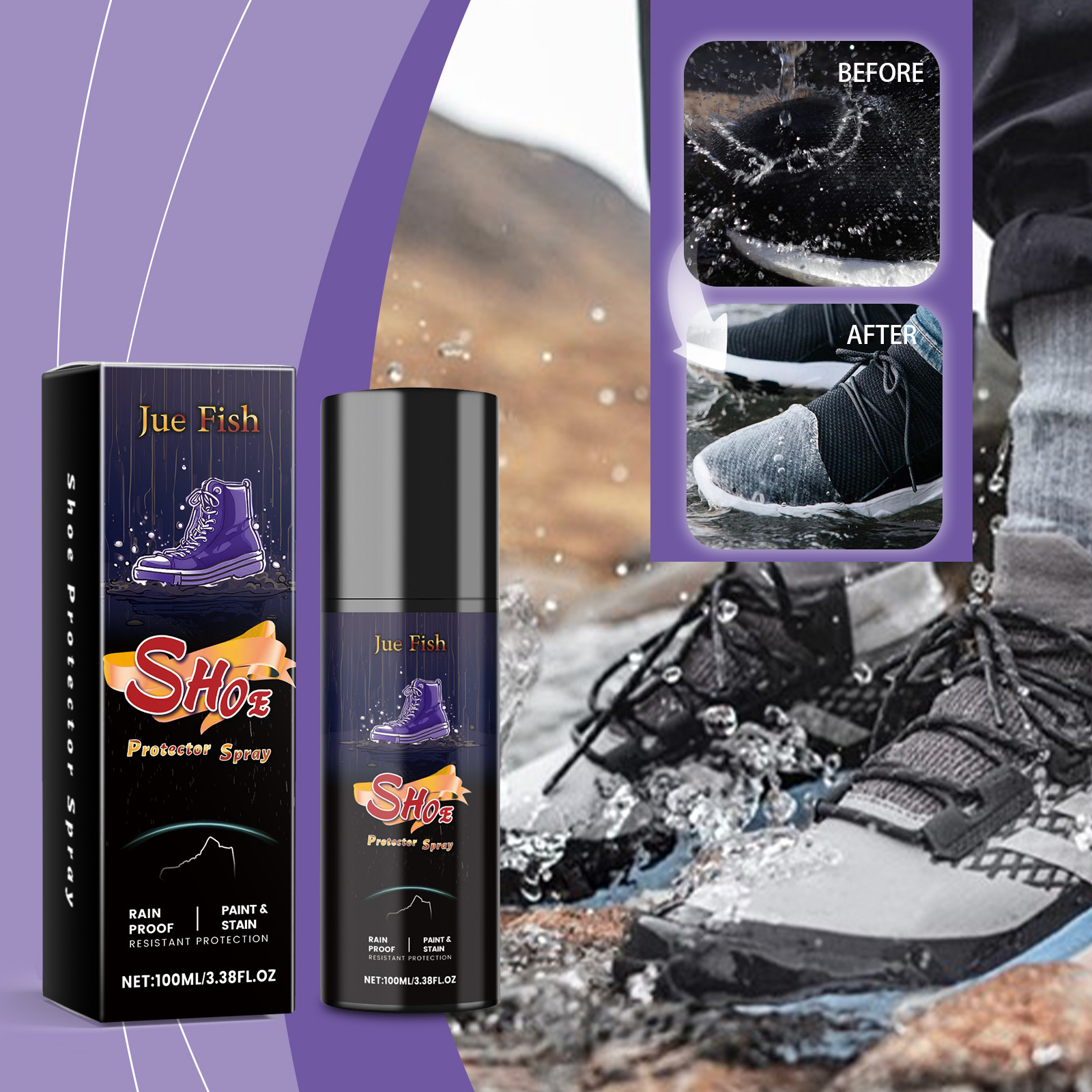 Sneaker Protector Spray - Spray impermeable para zapatos, 100ml, Nano